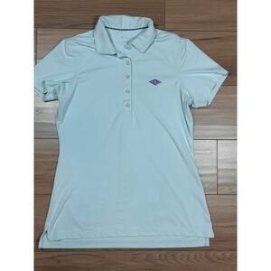 Peter Millar Women’s Polo Golf Shirt Size Small Coral Blue UPF Sun Protection